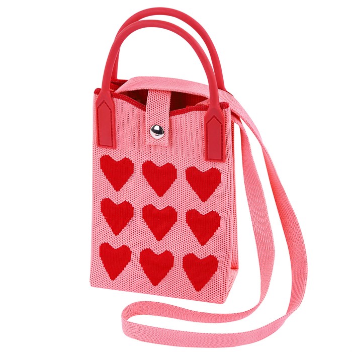 Сумочка-органайзер повседневная HEIKKI KNIT (ХЕЙКИ) кросс боди, вязаная, 17х12х5 см, "Hearts", 273795 273795