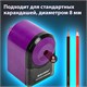 Точилка механическая BRAUBERG ULTRA для чернографитных и цветных карандашей, крепление к столу, цвет корпуса сиреневый с черным, 271341 271341