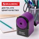 Точилка механическая BRAUBERG ULTRA для чернографитных и цветных карандашей, крепление к столу, цвет корпуса сиреневый с черным, 271341 271341
