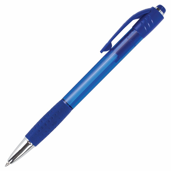 Ручка шариковая автоматическая с грипом BRAUBERG SUPER, СИНЯЯ, корпус цвет, пишущий узел 0,7 мм, линия письма 0,35 мм 143370 - фото 102758