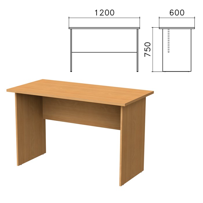 Стол письменный Монолит, 1200х600х750 мм, цвет бук бавария, СМ21.1 640077 - фото 106551