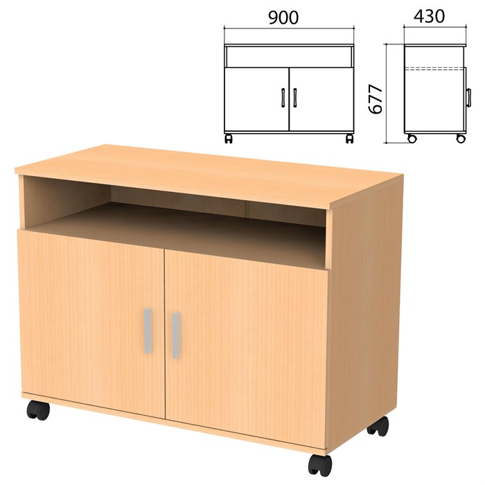 Тумба для оргтехники Канц, 900х430х677 мм, 2 двери, цвет бук невский 640062 - фото 106593