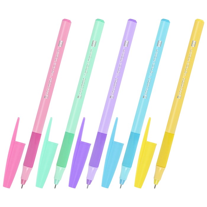 Ручка шариковая с грипом BRAUBERG i-STICK POINT PASTEL, СИНЯЯ, корпус ассорти, игольчатый узел 0,7 мм, линия письма 0,35 мм, 144023 144023 - фото 116131