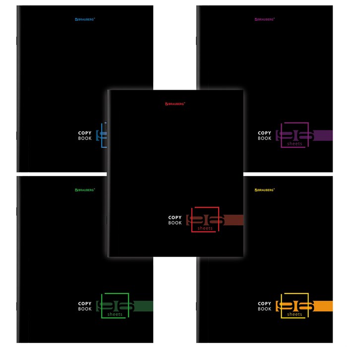 Тетрадь А5, 96 л., BRAUBERG, скоба, клетка, глянцевая ламинация, Dark, 404428 404428 - фото 120148