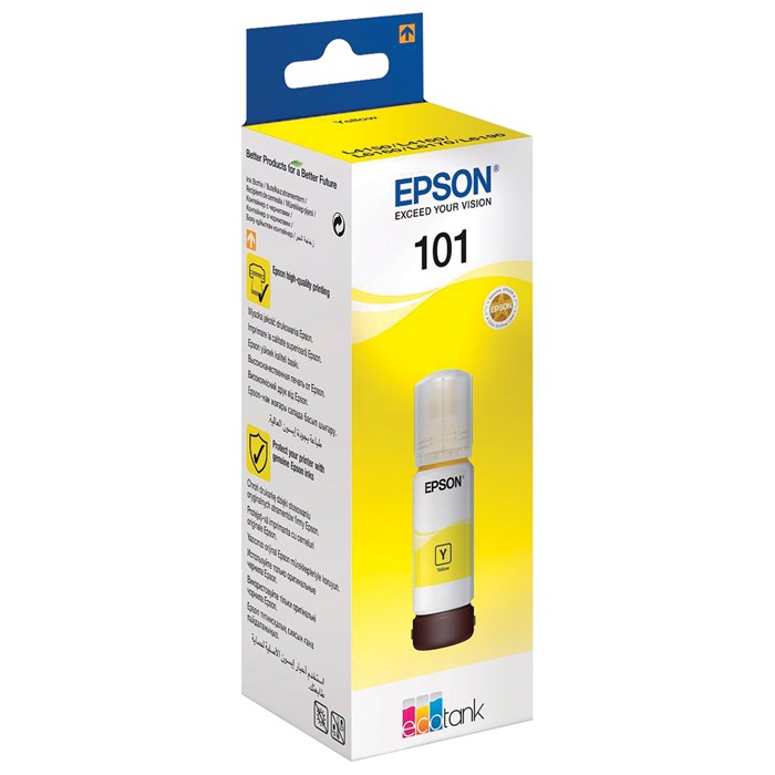 Чернила EPSON 101 (T03V44) для СНПЧ L4150/ L4160/ L6160/ L6170/ L6190, желтые, ОРИГИНАЛЬНЫЕ, C13T03V44A 363026 - фото 124022