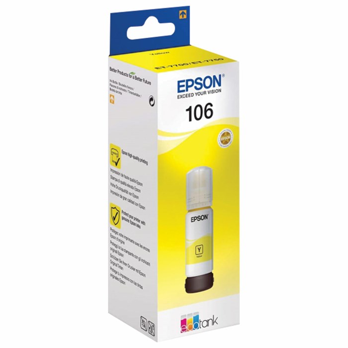 Чернила EPSON 106 (C13T00R440) для СНПЧ L7160/L7180, желтые, ОРИГИНАЛЬНЫЕ 363593 - фото 124257