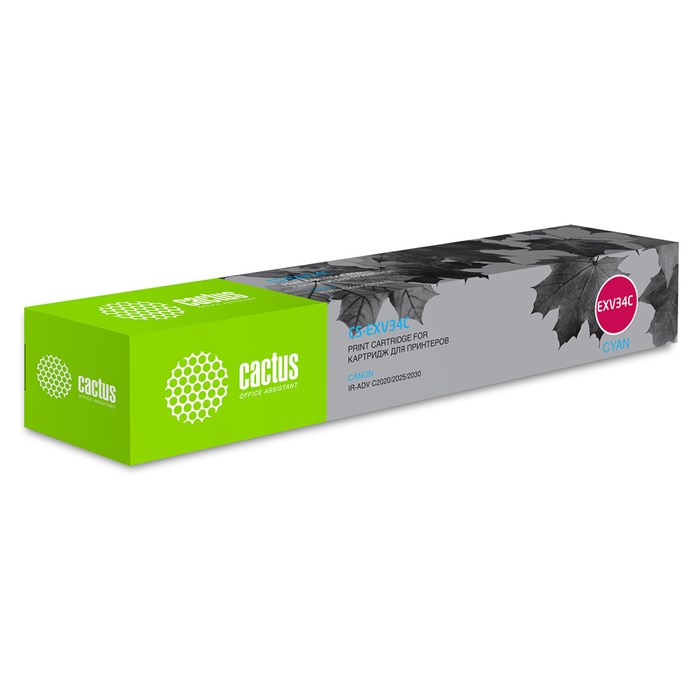 Картридж лазерный CACTUS (CS-EXV34C) для Canon IR C2030L/C2030i/C2020i, голубой, ресурс 19000 страниц 363680 - фото 124297