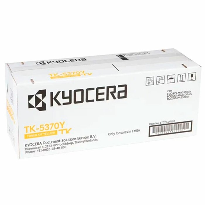 Тонер-картридж KYOCERA (TK-5370Y) ECOSYS PA3500cx/MA3500cix/MA3500cifx, желтый, оригинальный, ресурс 5000 страниц, 1T02YJANL0 364459 - фото 124782