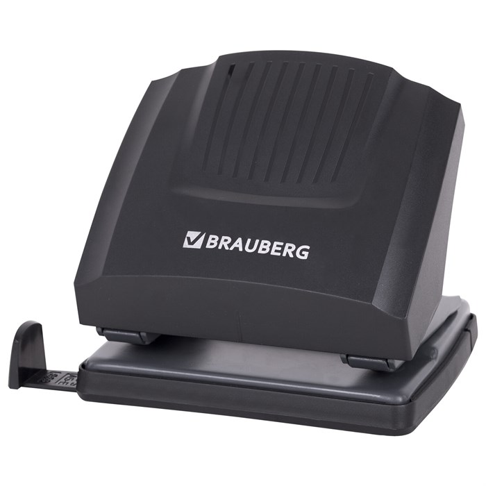 Дырокол BRAUBERG "SUPER", до 30 листов, черный, 272744 272744 - фото 134078