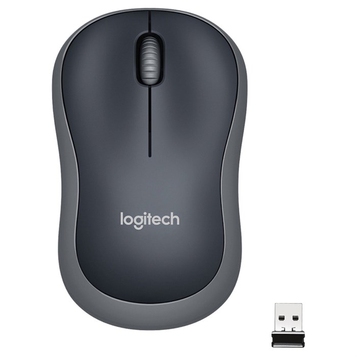 Мышь беспроводная LOGITECH M185, 2 кнопки + 1 колесо-кнопка, оптическая, черно-серая, 910-002238 511453 - фото 159999