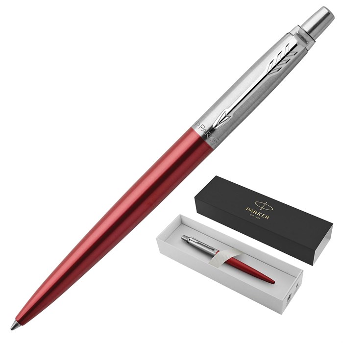 Ручка шариковая PARKER "Jotter Core Kensington Red CT", корпус красный, детали хром, синяя, 1953187 142379 - фото 172112