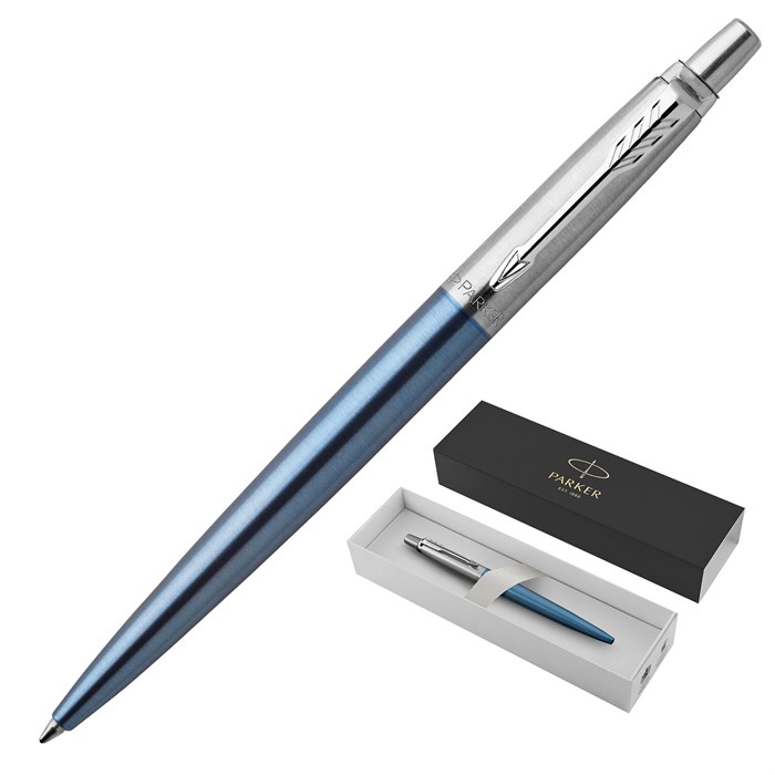 Ручка шариковая PARKER "Jotter Core Waterloo Blue CT", корпус голубой, детали хром, синяя, 1953191 142383 - фото 172231