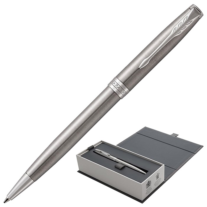 Ручка шариковая PARKER "Sonnet Core Stainless Steel CT", корпус серебристый, палладиевые детали, черная, 1931512 142367 - фото 172753