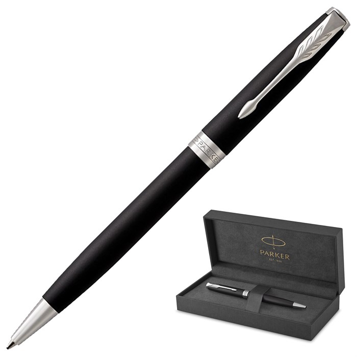 Ручка шариковая PARKER "Sonnet Core Matt Black CT", черный матовый лак, палладий, черная, 1931524 142355 - фото 172768