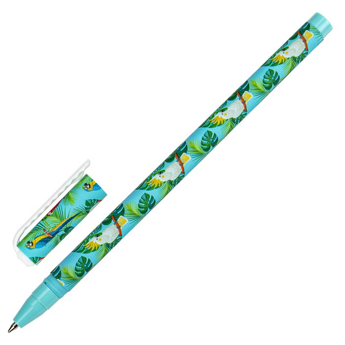 Ручка шариковая BRAUBERG SOFT TOUCH STICK "PARROTS", СИНЯЯ, мягкое покрытие, узел 0,7 мм, 143706 143706 - фото 173280