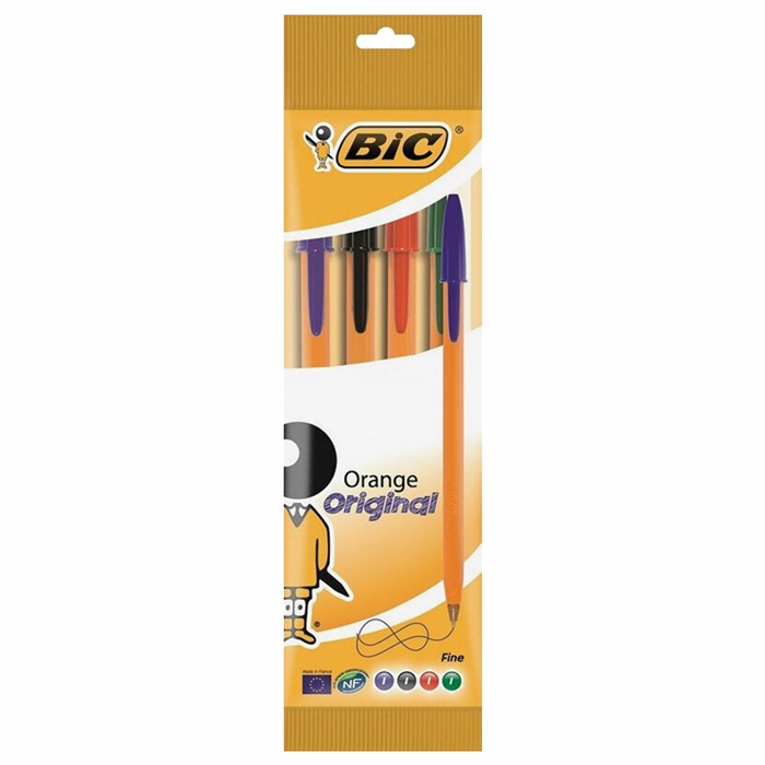 Ручки шариковые BIC "Orange Original", НАБОР 4 ЦВЕТА, узел 0,8 мм, линия 0,3 мм, пакет, 8308541 140966 - фото 175533