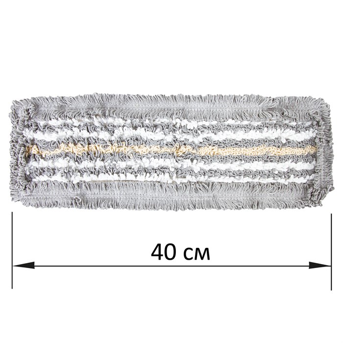 Насадка МОП плоская для швабры/держателя 40 см, ТИП У/К, хлопок/микрофибра, СЕРАЯ, LAIMA EXPERT, 606629 606629 - фото 195651
