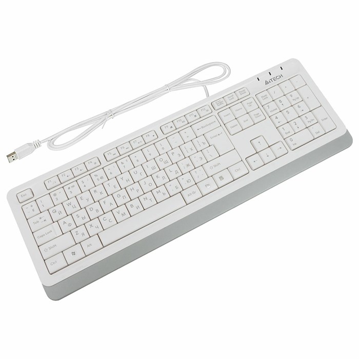 Клавиатура проводная A4TECH Fstyler FK10, USB, 104 кнопки, белая, 1147536 513919 - фото 196898