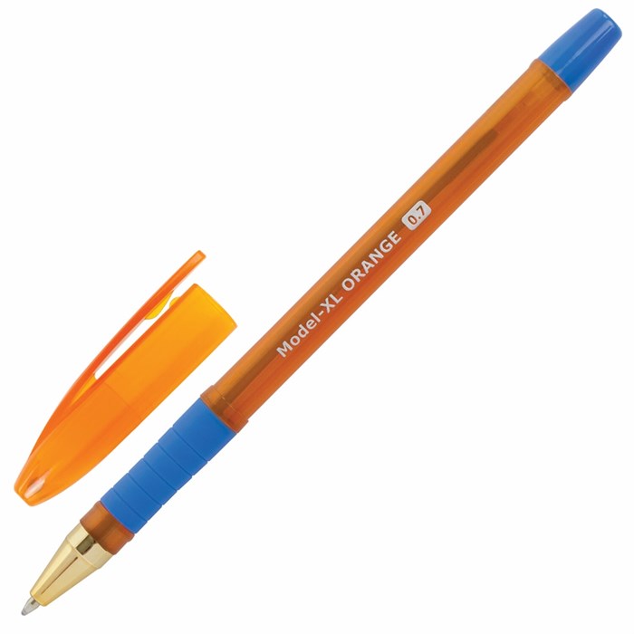 Ручка шариковая масляная с грипом BRAUBERG Model-XL ORANGE, СИНЯЯ, узел 0,7 мм, линия 0,35 мм, 143246 143246 - фото 20851