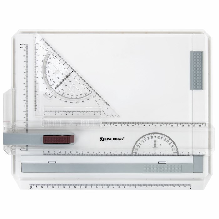 Доска чертежная А4, 370х295 мм, с рейсшиной и треугольником, BRAUBERG, 210535 210535 - фото 215202
