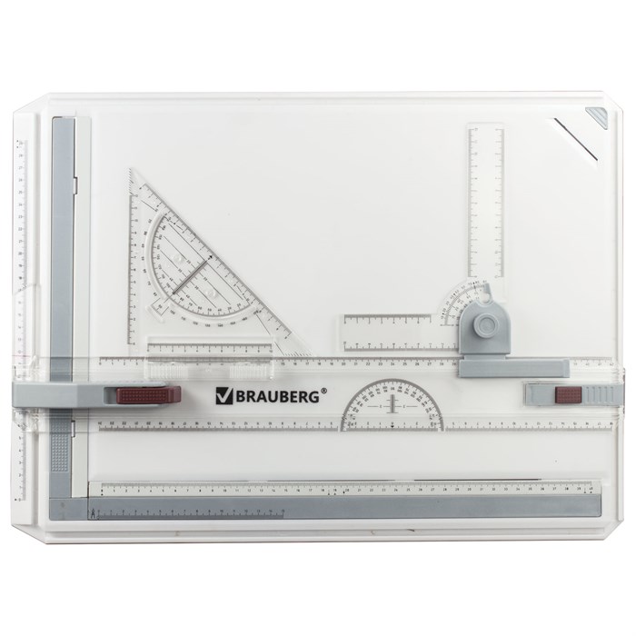 Доска чертежная А3, 505х370 мм, с рейсшиной, треугольником и чертежным узлом, BRAUBERG, 210536 210536 - фото 215213