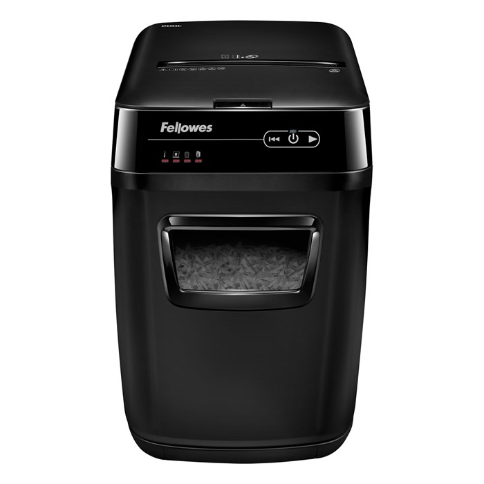 Уничтожитель (шредер) FELLOWES AUTOMAX 200C, 4 уровень секретности, фрагменты 4х38 мм, 200 листов, корзина 32 литра, FS-465, FS-46536 531342 - фото 230839