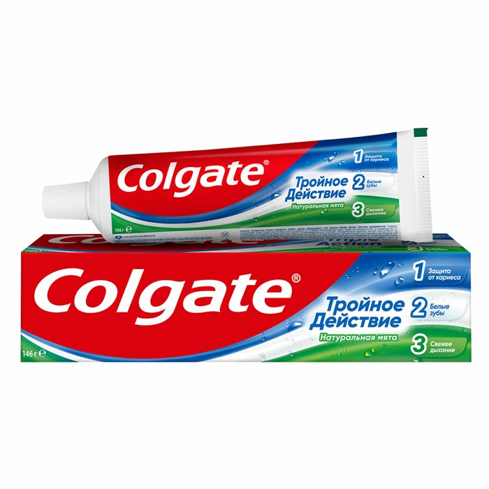 Зубная паста 100 мл COLGATE "Натуральная мята", тройное действие, с фторидом, 7891024128992 609056 - фото 237459