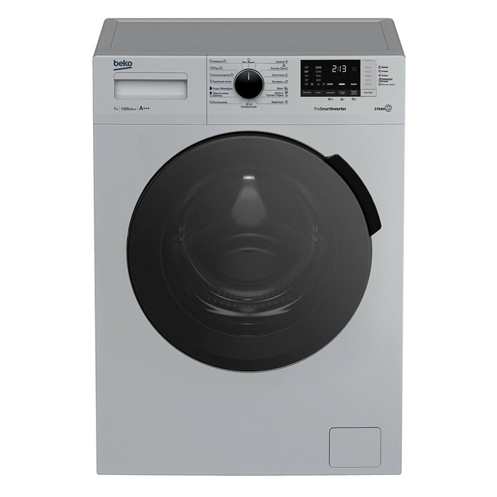 Стиральная машина BEKO RSPE78612S, 1200 об/мин, 7 кг, фронтальная загрузка, 15 программ, пар, серебристая, 7322710002 457167 - фото 244476