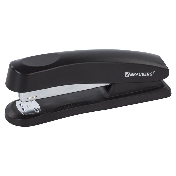 Степлер №24/6, 26/6 BRAUBERG "Standard+", до 30 листов, полнозагрузочный,черный, 228606 228606 - фото 260355