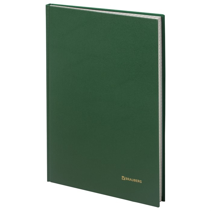 Книга учета 96 л., клетка, твердая, бумвинил, блок офсет, А4 200х290 мм, BRAUBERG, зеленая, 130222 130222 - фото 260571