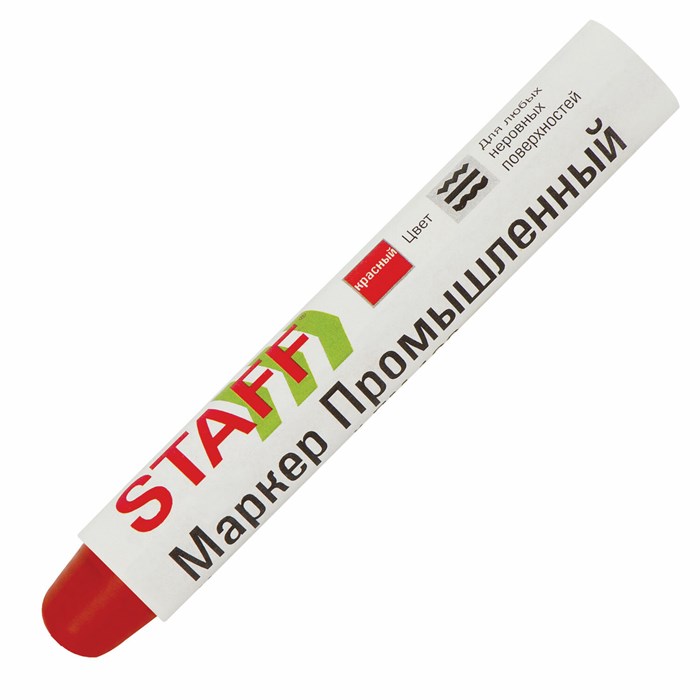 Маркер для промышленной маркировки STAFF ПМ-100 твердый, КРАСНЫЙ, -20 до +40С, 150814 150814 - фото 262232
