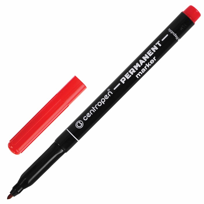 Маркер перманентный CENTROPEN 2536, КРАСНЫЙ, тонкий наконечник, 1 мм, трехгранная зона захвата, 6 2536 0104 151122 - фото 262255
