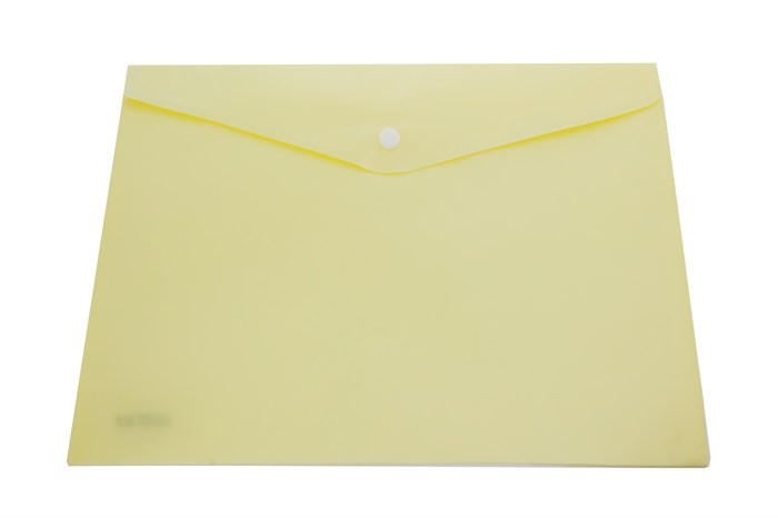 Папка-конверт с кнопкой,  А4, , желтая, 0,15 мм - фото 26512