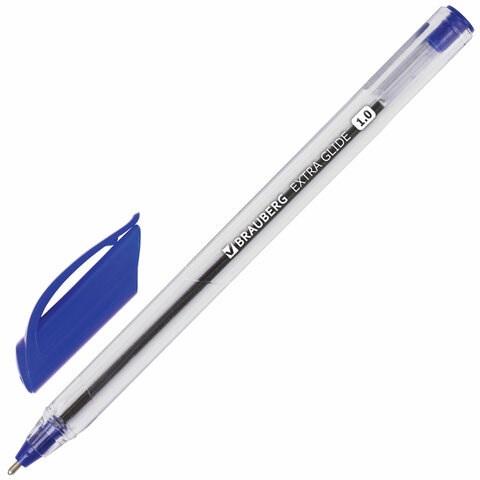 Ручка шариковая масляная BRAUBERG "Extra Glide", СИНЯЯ, трехгранная, узел 1 мм, линия письма 0,5 мм, 141700 141700 - фото 269222