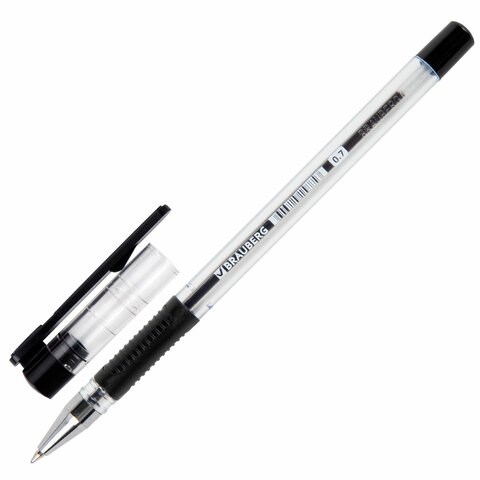 Ручка шариковая с грипом BRAUBERG "X-Writer", ЧЕРНАЯ, узел 0,7 мм, линия письма 0,35 мм, 142404 142404 - фото 269305