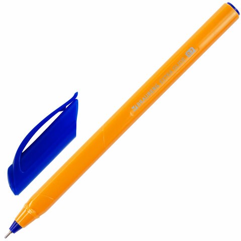 Ручка шариковая масляная BRAUBERG "Extra Glide Orange", СИНЯЯ, трехгранная, узел 0,7 мм, линия письма 0,35 мм, 142925 142925 - фото 269397