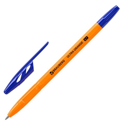 Ручка шариковая BRAUBERG "ULTRA ORANGE", СИНЯЯ, узел 0,7 мм, чернила ГЕРМАНИЯ, наконечник ШВЕЙЦАРИЯ, 143562 143562 - фото 269565