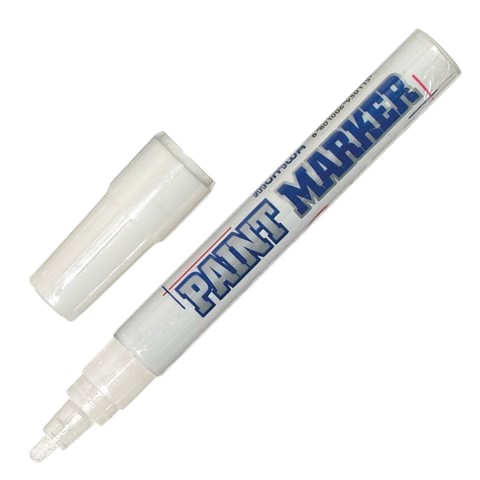 Маркер-краска лаковый (paint marker) MUNHWA, 4 мм, БЕЛЫЙ, нитро-основа, алюминиевый корпус, PM-05 151470 - фото 270148