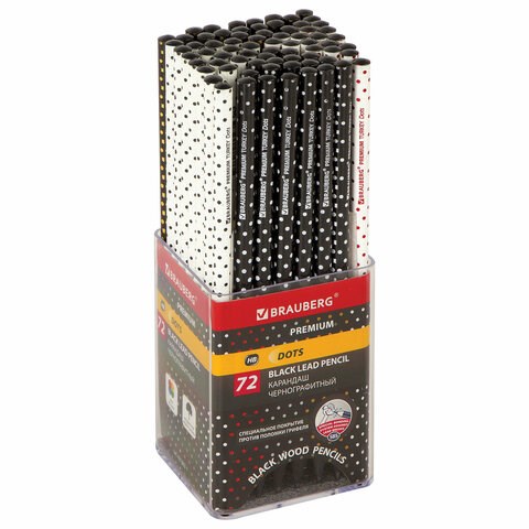Карандаш чернографитный BRAUBERG "PREMIUM TURKEY", 1 шт., "Dots", НВ, ассорти, дисплей, 181563 181563 - фото 270732