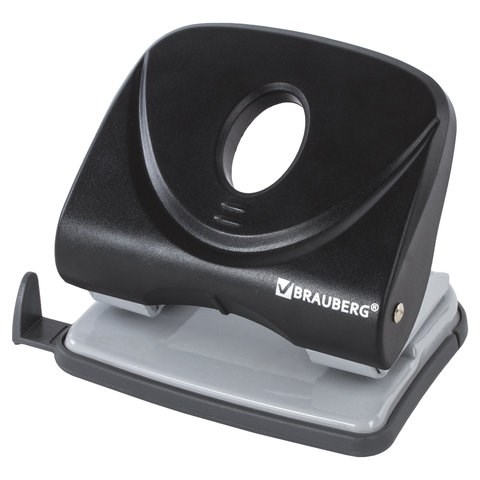 Дырокол BRAUBERG "Original", до 25 листов, черный, 222542 222542 - фото 272094