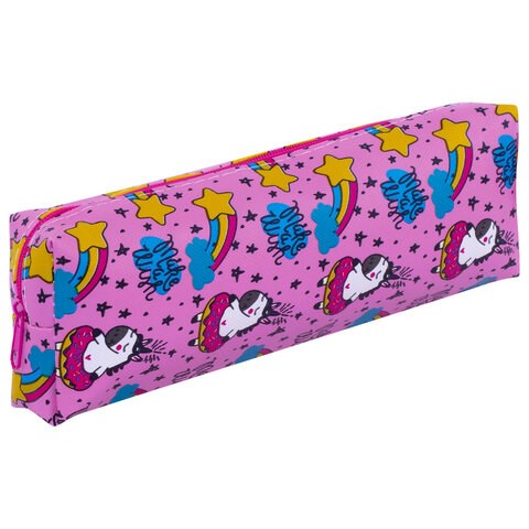 Пенал-косметичка ПИФАГОР, мягкий, "UNICORN", прямоугольный, 20х7х4 см, 229265 229265 - фото 272874