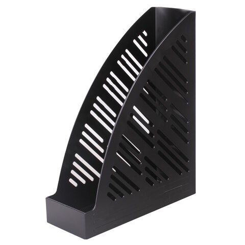 Лоток вертикальный для бумаг BRAUBERG "Standard+", 250х90х300 мм, черный, 237224 237224 - фото 273511