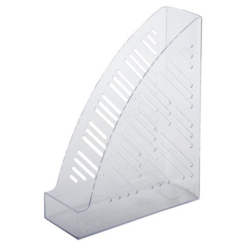 Лоток вертикальный для бумаг BRAUBERG "Standard+", 250х90х300 мм, прозрачный, 237227 237227 - фото 273512