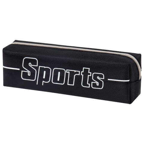 Пенал BRAUBERG, 1 отделение, полиэстер, "Sport", черный, 19х4х6 см, 270267 270267 - фото 274142