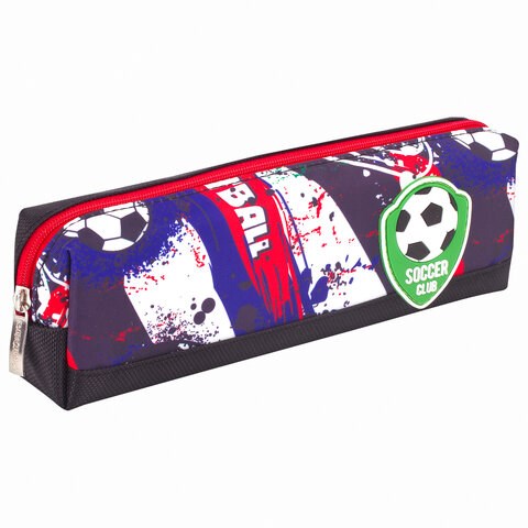 Пенал ЮНЛАНДИЯ, 1 отделение, полиэстер, Football, черный, 19х4х6 см, 270269 270269 - фото 274144