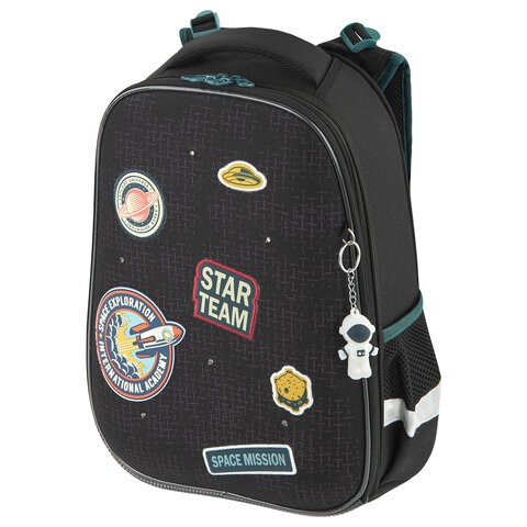 Ранец BRAUBERG PREMIUM, 2 отделения, с брелком, "Space mission", LED ЛАМПОЧКИ, 38х29х16 см, 270599 270599 - фото 274227
