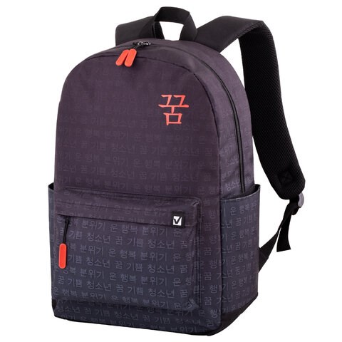 Рюкзак BRAUBERG ENERGETIC универсальный, эргономичный, "Korean", черный, 43х30х16 см, 270795 270795 - фото 274276