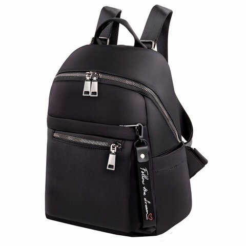 Рюкзак BRAUBERG PODIUM женский, карман-анивор, нейлон, черный, 32х26х15 см, 270815 270815 - фото 274287