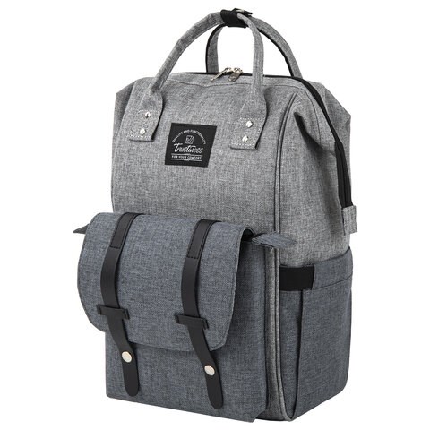 Рюкзак для мамы BRAUBERG MOMMY, крепления для коляски, термокарманы, серый, 41x24x17 см, 270818 270818 - фото 274290