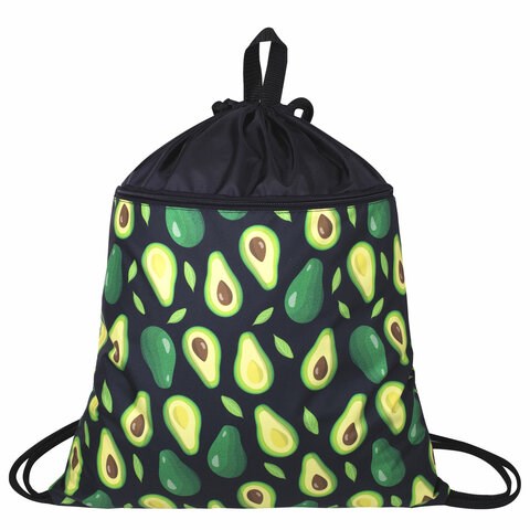 Мешок для обуви BRAUBERG БОЛЬШОЙ, с ручкой, карман на молнии, сетка, 49х41 см, "Avocado", 271058 271058 - фото 274327